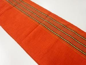 リサイクル　綿紬縞模様織出し全通袋帯